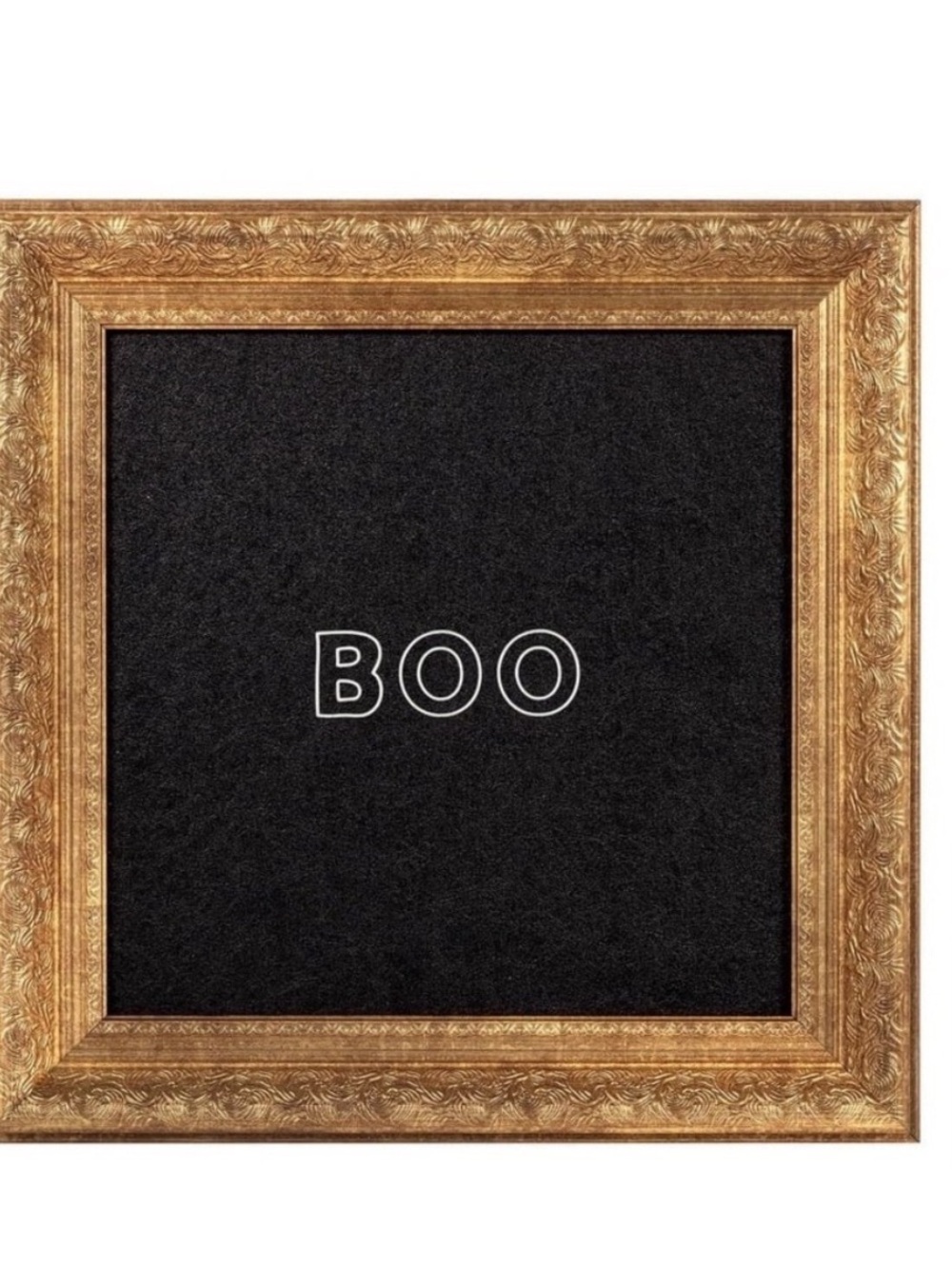 My Texas House Halloween Boo Gold Framed Art Print 12x12 Antique Paper